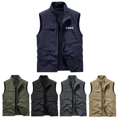 Men's Reversible Double-sided Wearable Fleece Vest