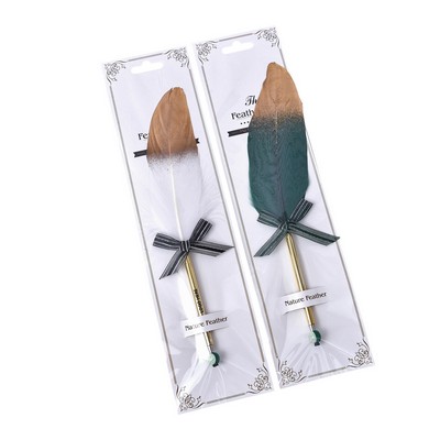 Feather Pen With Ribbon