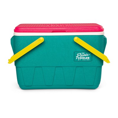Igloo® Retro Picnic Basket 25Qt Cooler Dark Jade/Bold Magenta