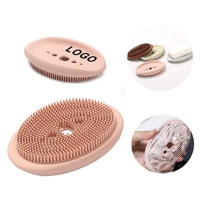 Silicone Soap Dish With Cleaning Brush