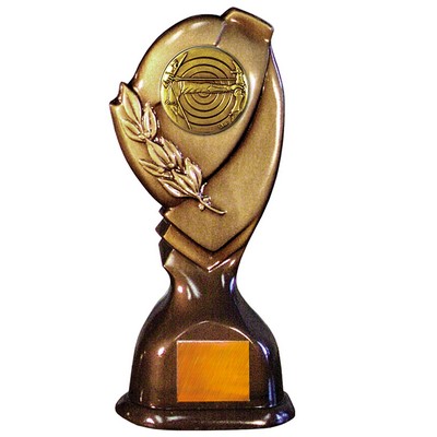 Stock Classic 10" Trophy with 2" Archery Coin and Engraving Plate