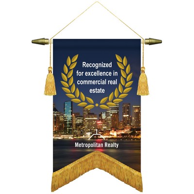 8" x 12" Podium Banner, Angle Cut / with Fringe