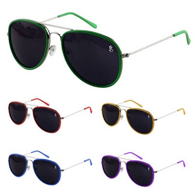 Plastic Bezel Metal Aviator Sunglasses