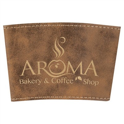 3" Rustic/Gold Leatherette Mug Sleeve