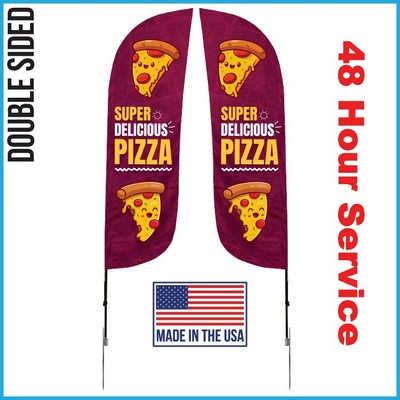 (Large Quantity) 10' Feather Flag - Double Sided w/Spike Base (Medium) - Made in the USA