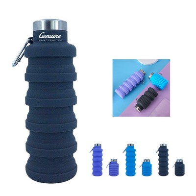 18 Oz Foldable Silicone Water Bottle