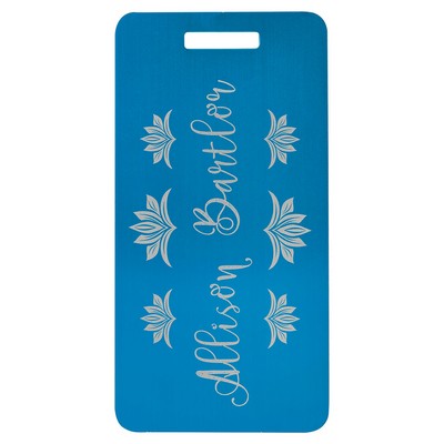 3.875" x 2" Blue Anodized Aluminum Luggage Tag
