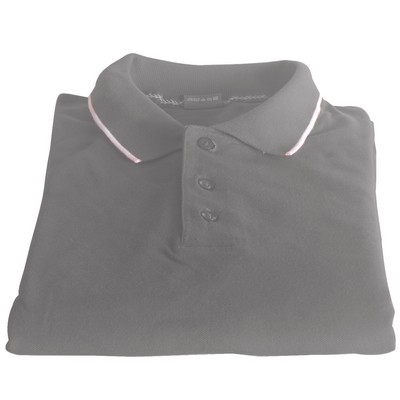 Polo Cotton Airtex Tipped Collar Grey -XS - 5XLT