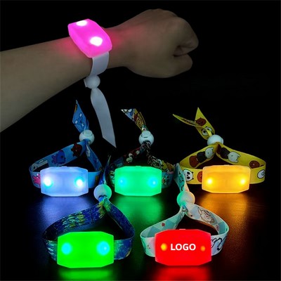 Wholesale Remote-Controlled Fabric LED Bracelets-Ideal for Concerts and Promotions