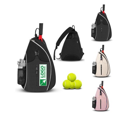Tennis Sling Crossbody Water Resistant Backpack
