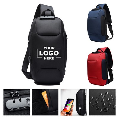 Men's Crossbody Bag with USB Charging Port