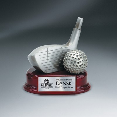 Antique Silver Golf Club Putter and Ball Award
