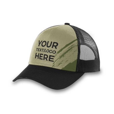 Low Profile Domestic Distressed Camo Trucket Hat