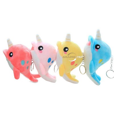 4" Plush Keychain Simulation Key Tag - Dolphin