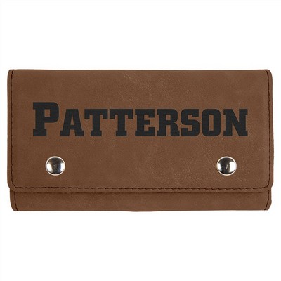Dark Brown Leatherette Card & Dice Set