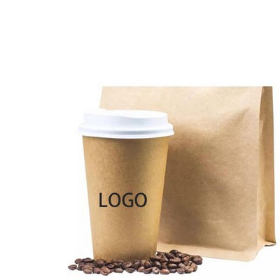 90 Caliber Disposable Hot Drink Paper Cups - Kraft, Thickened, Single & Double Layer