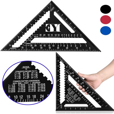 12 inch Carpentry Rafter Square Protractor Triangle Rulers