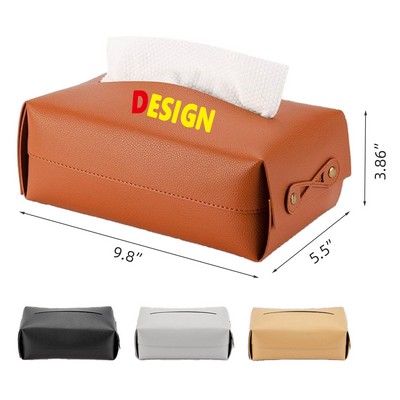 Decorative Rectangle Modern Tissue Box Holder w/PU Leather