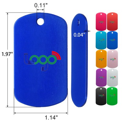 Aluminum Alloy Oval Pet Tag With Key Ring