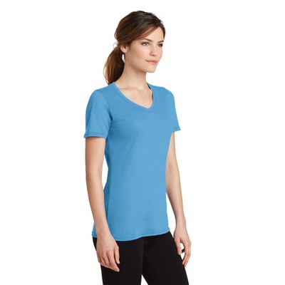 Port & Company Women's Performance Blend V-Neck Tee.