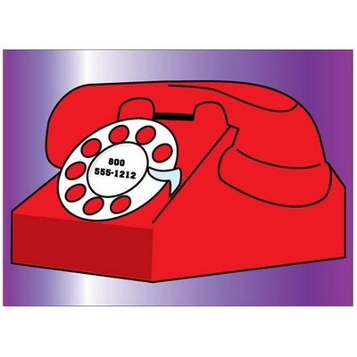Rotary Dial Telephone Rectangle Metal Photo Magnet (2"x3")