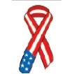 American Flag Ribbon Stock Temporary Tattoo