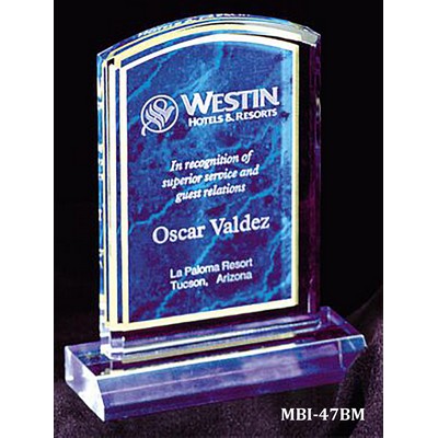 Marble on Clear Acrylic Series Award, 5"x7-3/4", Blue