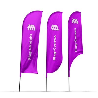 13' Advertising Flag with Ground Spike or Cross Base – Free Shipping (Double-Sided Print)