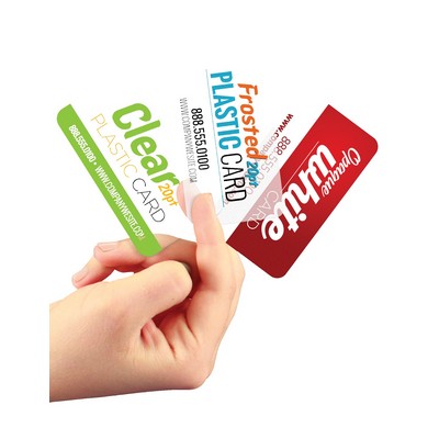 2.5" x 2.5" - 20PT White Plastic Business Cards 4/4 with Round Corners