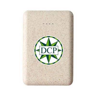 5000mAh Eco-Friendly Power Bank with Wheat Straw Housing