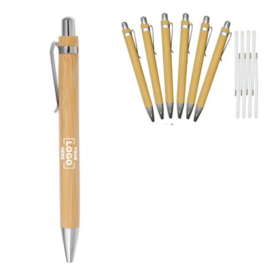Natural Wood Engraved Retractable Pen