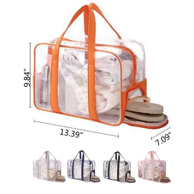 Clear Duffel Bag with Shoes Compartment