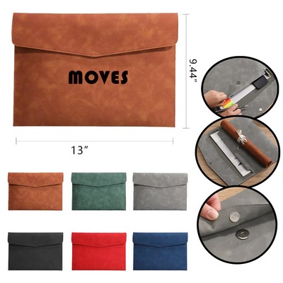 A4 Leather Tanning File Storage Bag