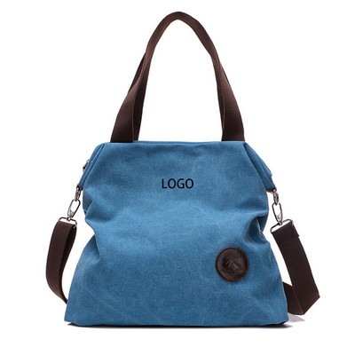 Multi-Pocket Canvas Bag W/ Detachable Shoulder Strap