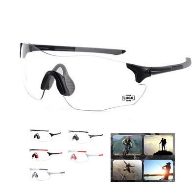 Rectangular Sports Sunglasses for Cycling with Low Bridge Fit