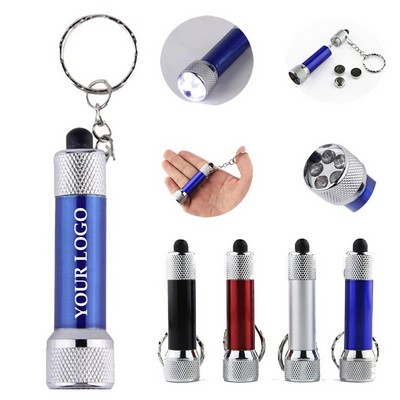 Aluminum Mini 5 LED Flashlight Key Chains Hand Held Torch