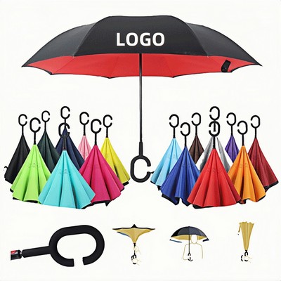 42" C-Style Hands-Free Double Reversible Umbrella