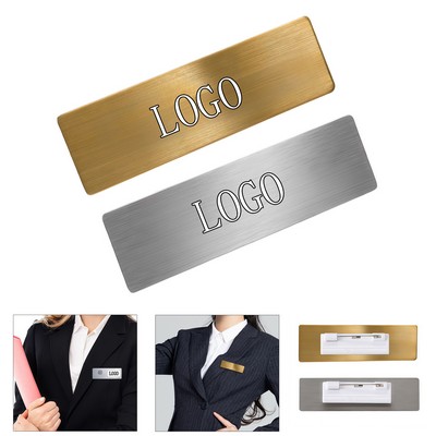 2.76"W x 1"H Shadow Name Badge w/ Full Color Logo