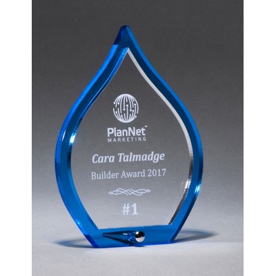 Blue Flame Acrylic w/Clear Pop-Out Center Award