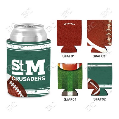 Free Shipping Football Design Sublimated Collapsible Can Cooler