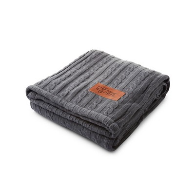 Cable Knit Sherpa Throw