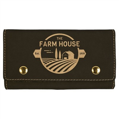 Black/Gold Leatherette Card & Dice Set