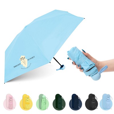 Sun & Rain Travel Umbrella with Portable Case (Full Color)