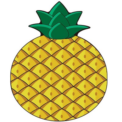 63 x 63 inch Pineapple Shape Custom Shape Towel Soft Microfiber Beach Towels - One Side Printing