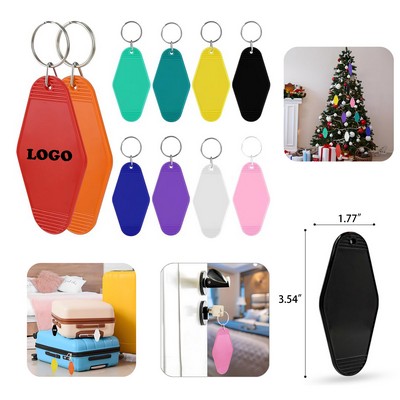 Blank Hotel Motel Plastic Rhombus Key-chains (Custom)