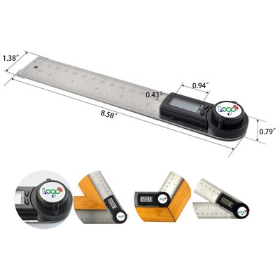 7 Inches Stainless Steel 200mm Digital Angle Finder Protractor
