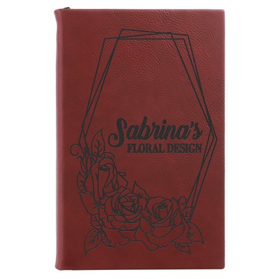 5.25" x 8.25" Rose Leatherette Sketch Book w/Unlined Notepad