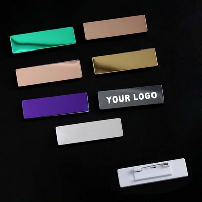 Mirror Engraved Name Tag with Pin