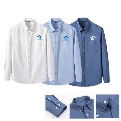 Washable Cotton Adult Oxford Long-sleeved Shirts
