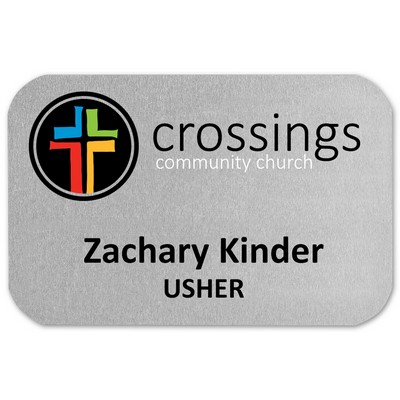USA Made Eco-Friendly UV Personalized Aluminum Badges (6-10 Sq. Inches)